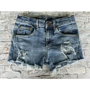 WRANGLER Retro Cutoff Denim Shorts Distressed GIRLS Jeans Size 12 Regular 25”